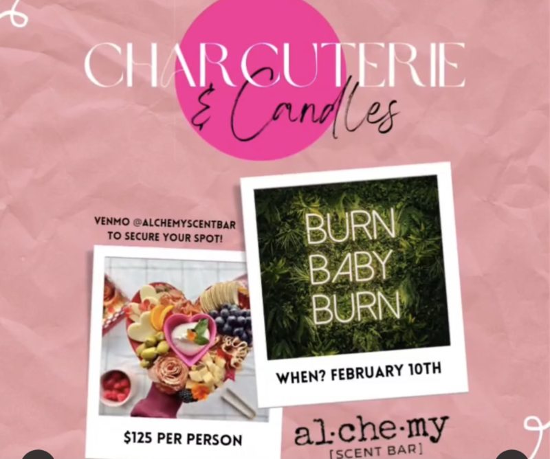charcuterie and candles