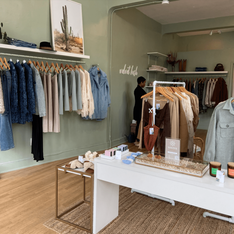 Velvet clothes on sale shop