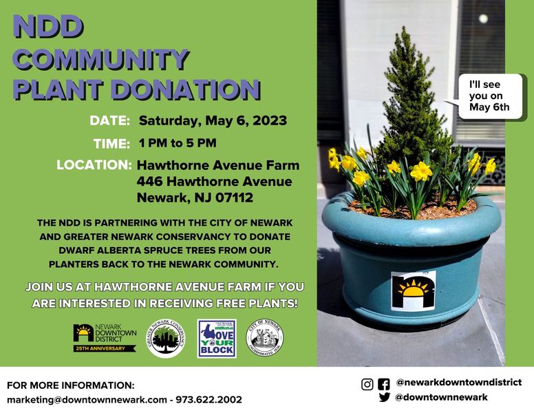 hawthorne ave farms donate tree newark