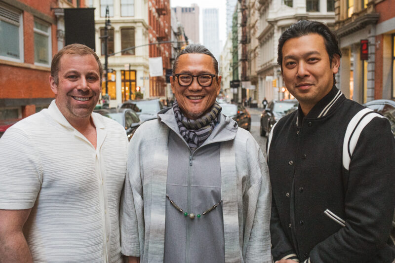 Montclair Hospitality Group CEO Joey Simons, Chef Masaharu Morimoto and Montclair Hospitality Group Founder Luck Sarabhayavanija