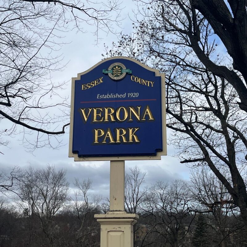 verona park history essex county new jersey sign