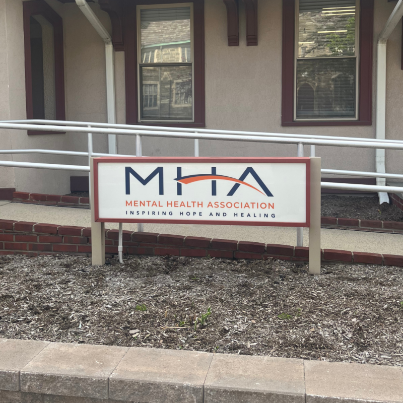 Sign outside Mental Health Association office