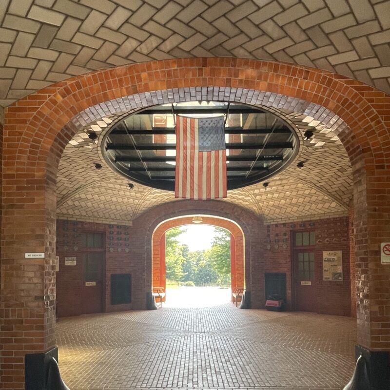 the main entry of historic Hamilton farm in Gladstone NJ