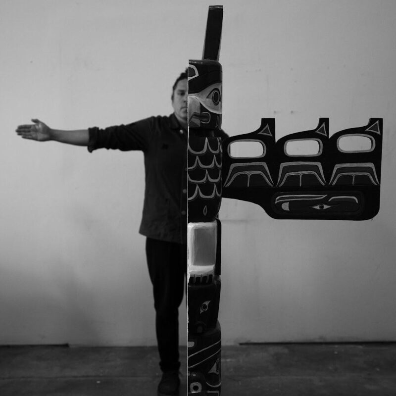 Nicholas Galanin (Tlingit:Unangax̂, b. 1979), Backdrop (portrait of the artist obscured), 2024