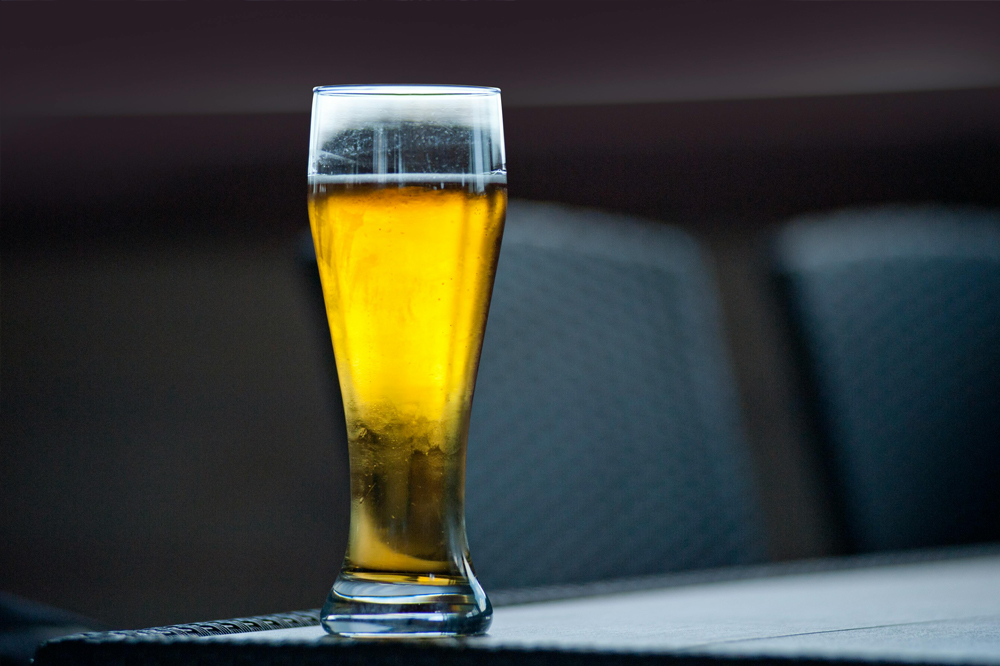 slender beer glass