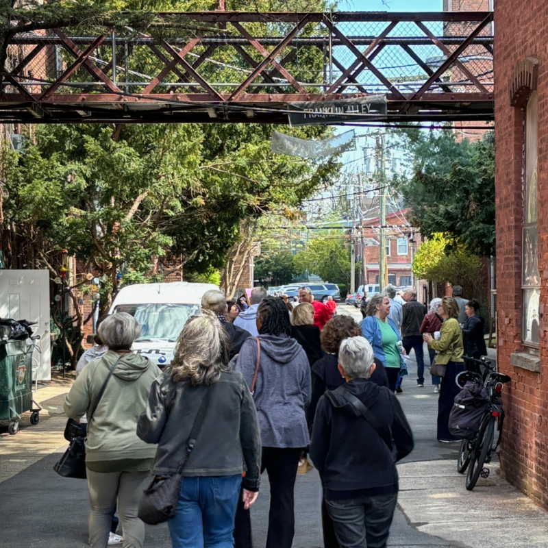 View of people walking outside at Manufacturers Village