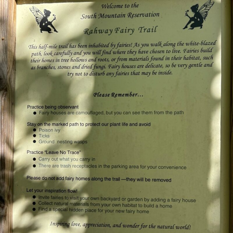 south mountain reservation fairy trail millburn nj