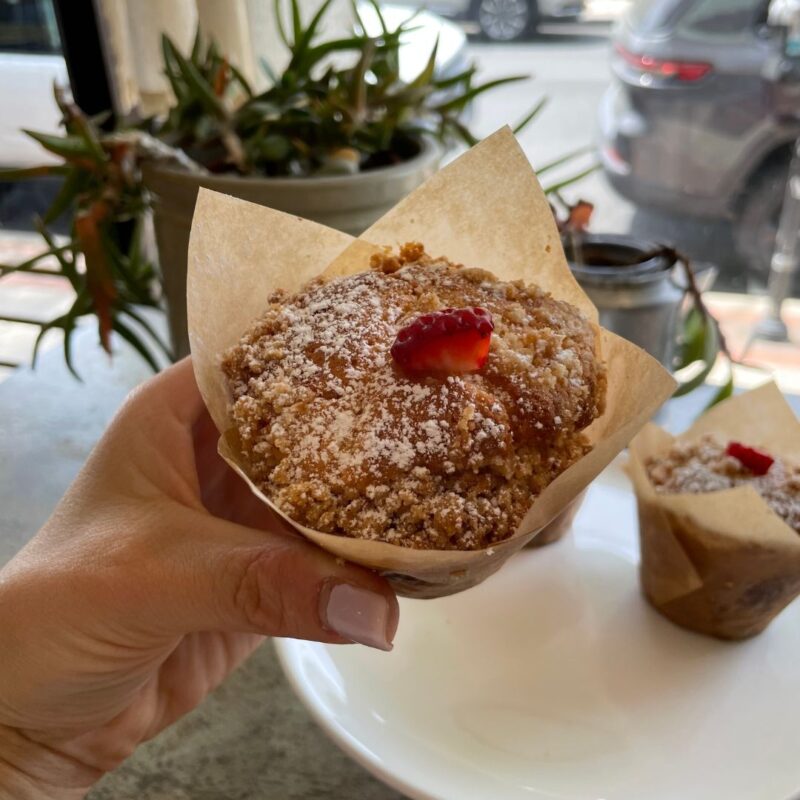 Erie strawberry crumb cake