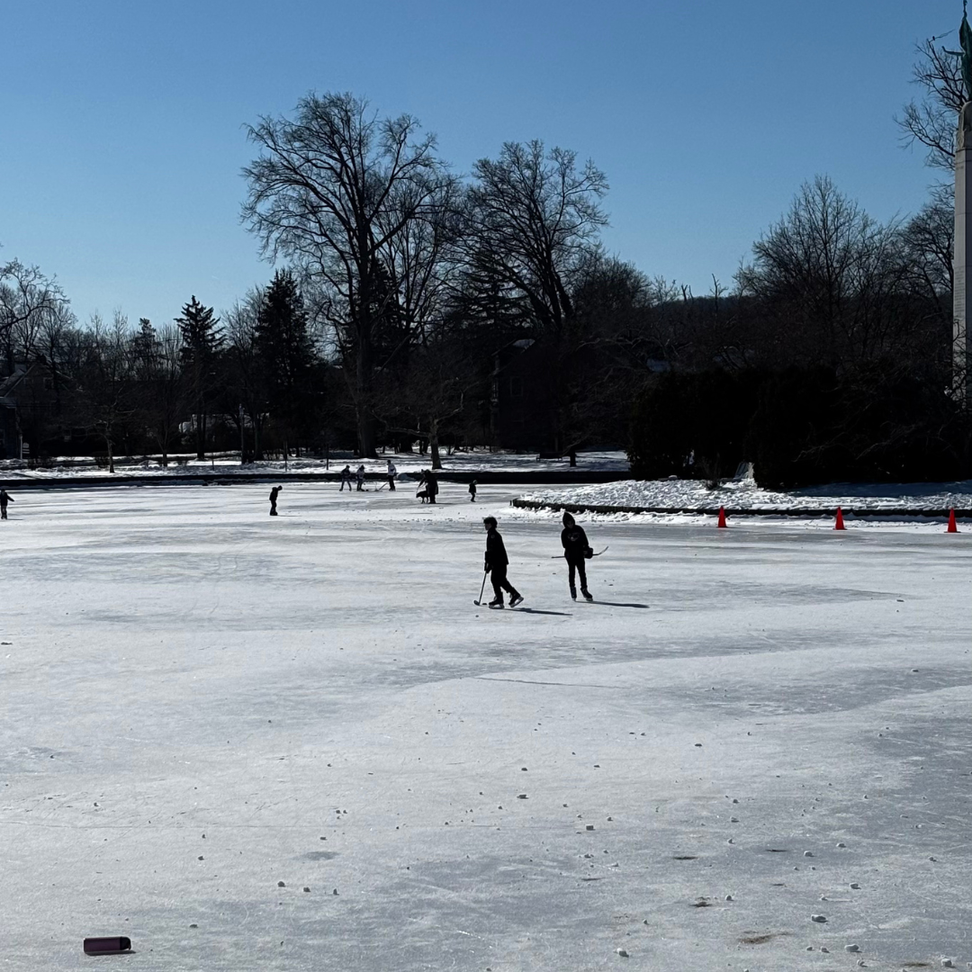 skating on the ice at edgemont pond in montclair