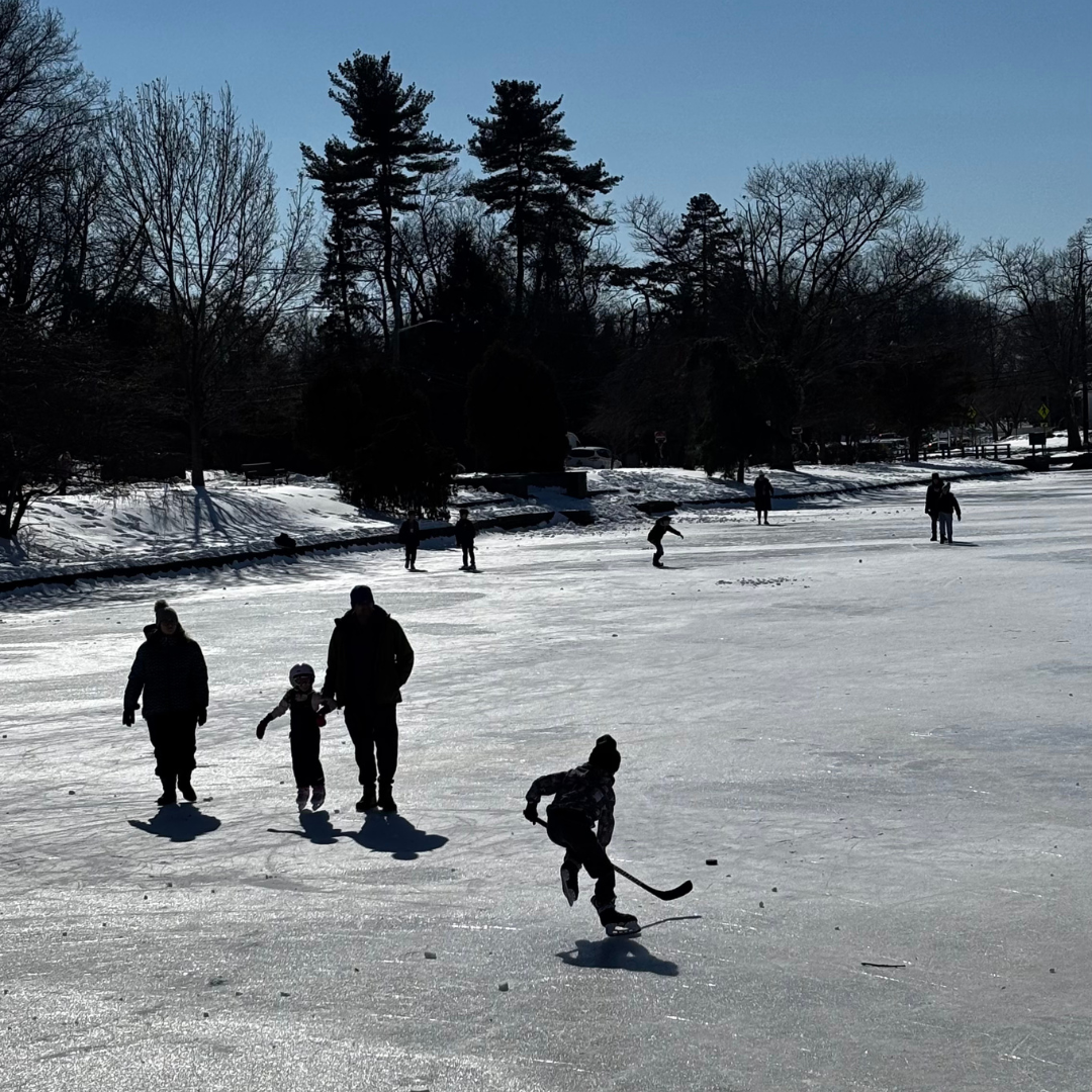 ice skating at edgemont pond montclair